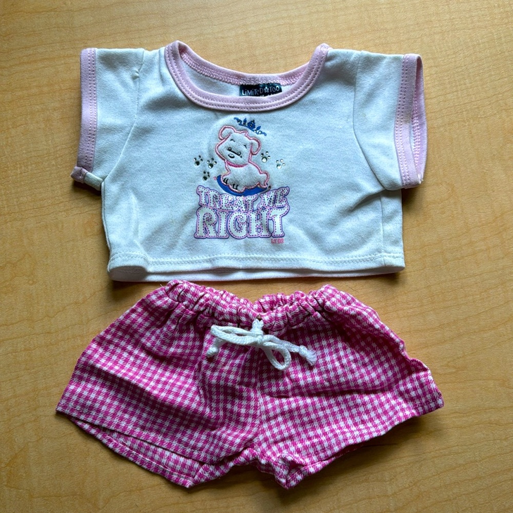Limited Too Build A Bear workshop 2 piece outfit - T-shirt and shorts
